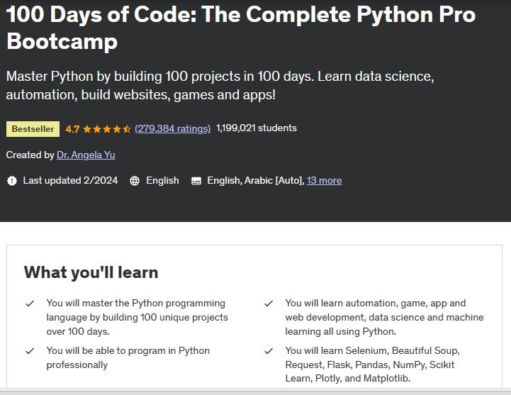 100 Days of Code The Complete Python Pro Bootcamp